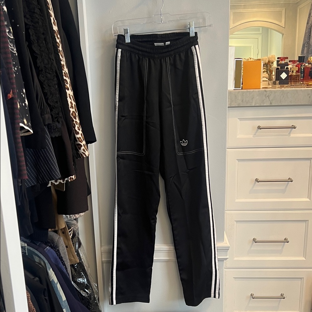 Black Joggers with White Accents